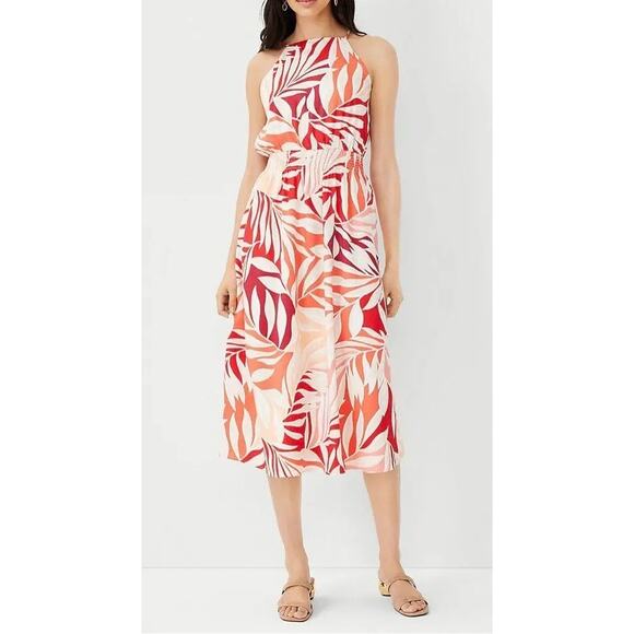 Ann Taylor Dresses & Skirts - Ann Taylor fit n flare tropical print spaghetti straps midi dress sz XXL